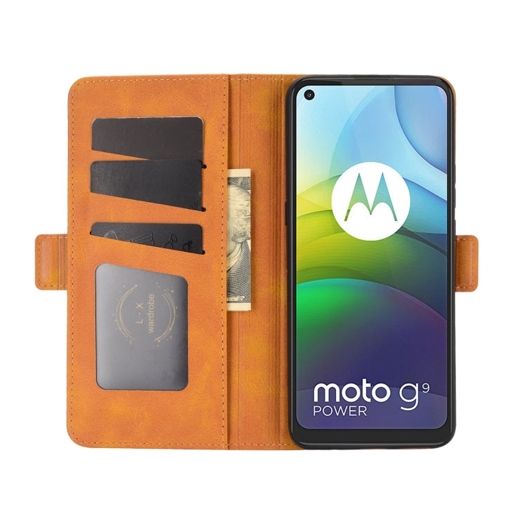 For Motorola Moto G9 Power Dual-side Magnetic Buckle Horizontal Flip Leather Case with Holder & Card Slots & Wallet