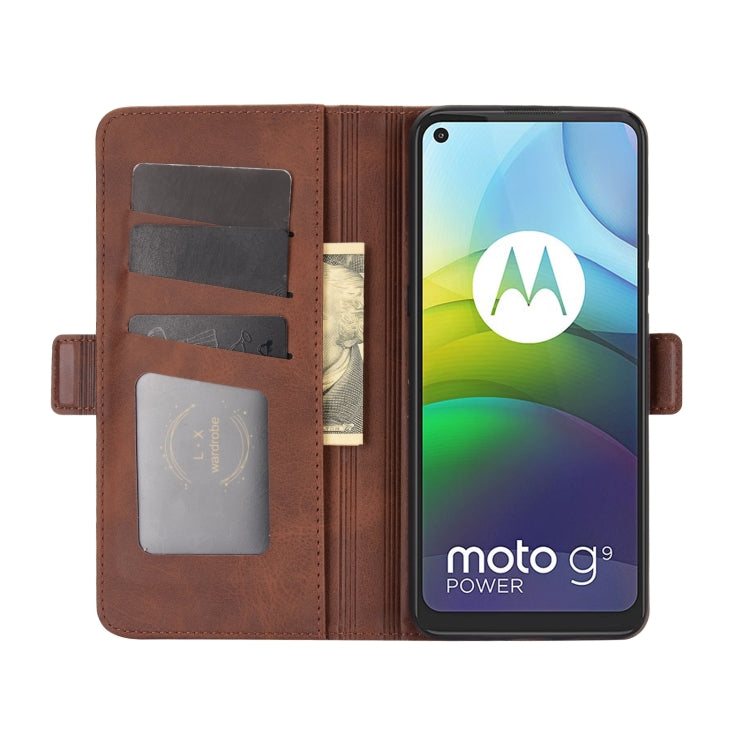 For Motorola Moto G9 Power Dual-side Magnetic Buckle Horizontal Flip Leather Case with Holder & Card Slots & Wallet