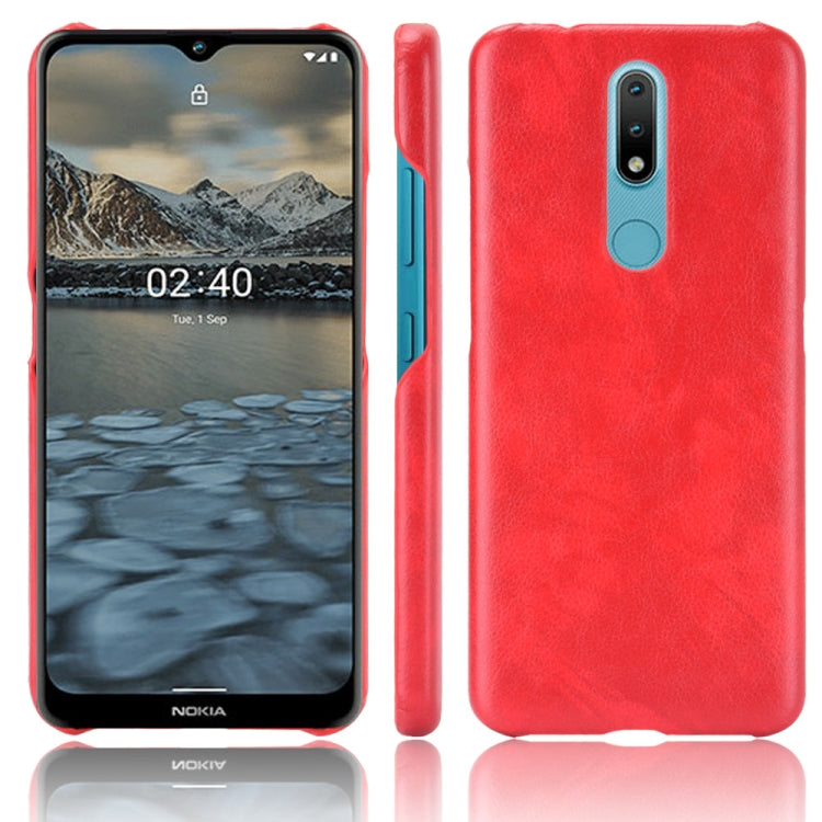 For Nokia 2.4 Shockproof Litchi Texture PC + PU Case
