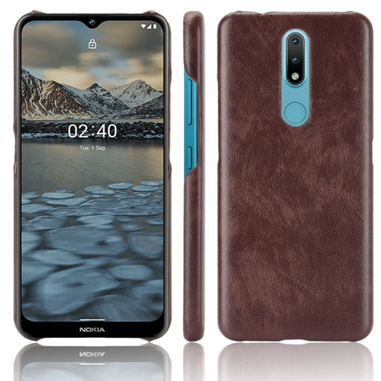 For Nokia 2.4 Shockproof Litchi Texture PC + PU Case