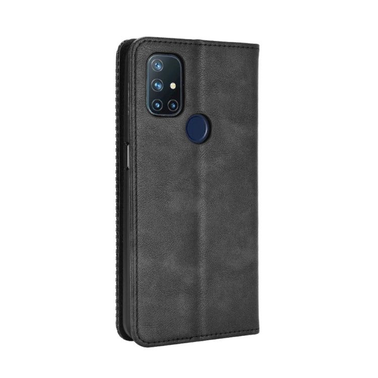 For OnePlus Nord N10 5G Magnetic Buckle Retro Crazy Horse Texture Horizontal Flip Leather Case with Holder & Card Slots & Photo Frame