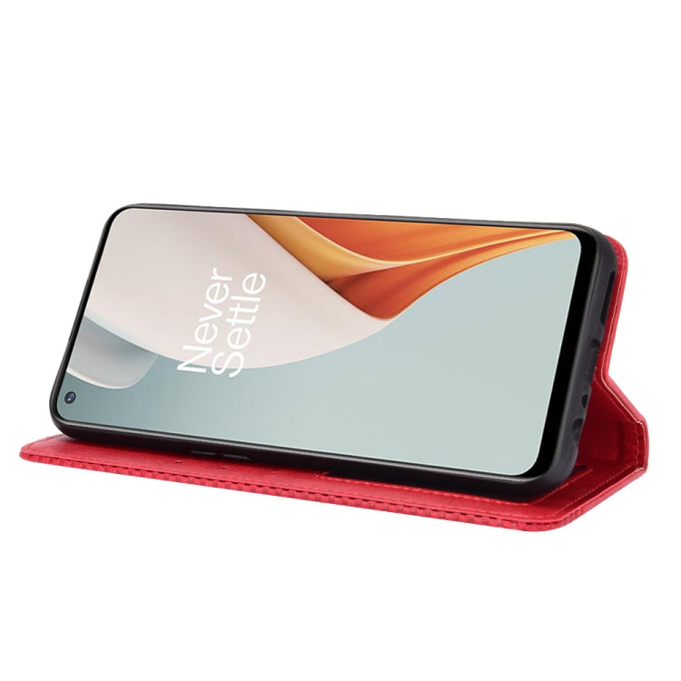 For OnePlus Nord N100 Magnetic Buckle Retro Crazy Horse Texture Horizontal Flip Leather Case with Holder & Card Slots & Photo Frame