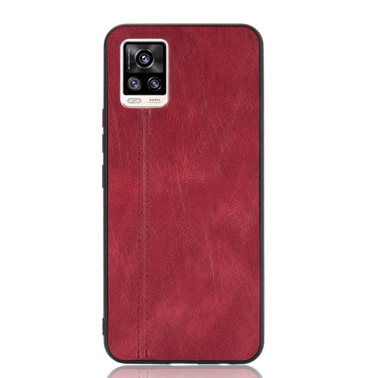 For Vivo V20 Shockproof Sewing Cow Pattern Skin PC + PU + TPU Case