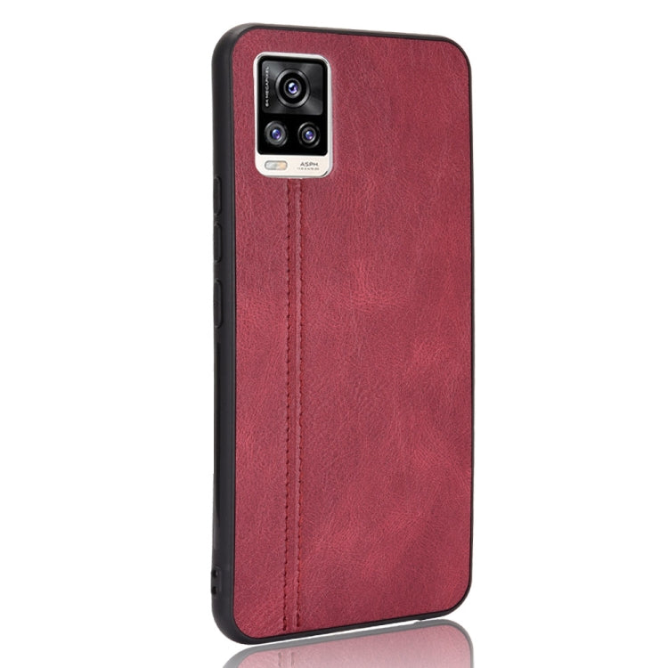 For Vivo V20 Shockproof Sewing Cow Pattern Skin PC + PU + TPU Case