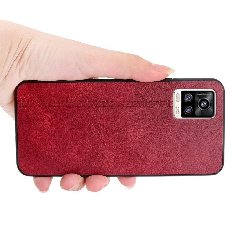 For Vivo V20 Shockproof Sewing Cow Pattern Skin PC + PU + TPU Case