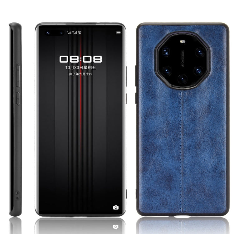 For Huawei Mate 40 RS Porsche Design Shockproof Sewing Cow Pattern Skin PC + PU + TPU Case