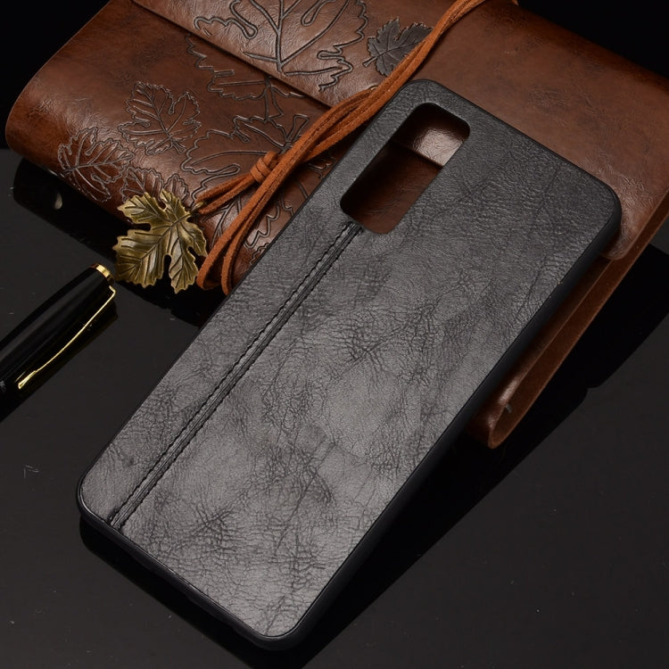For Huawei Y7a / P Smart 2021 Shockproof Sewing Cow Pattern Skin PC + PU + TPU Case