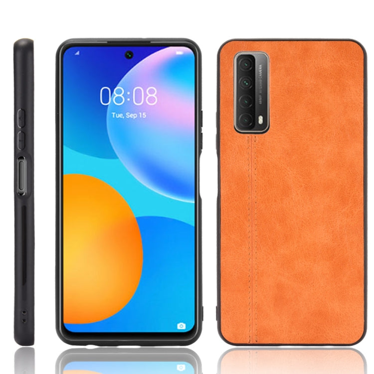 For Huawei Y7a / P Smart 2021 Shockproof Sewing Cow Pattern Skin PC + PU + TPU Case