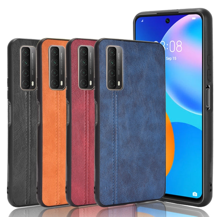 For Huawei Y7a / P Smart 2021 Shockproof Sewing Cow Pattern Skin PC + PU + TPU Case