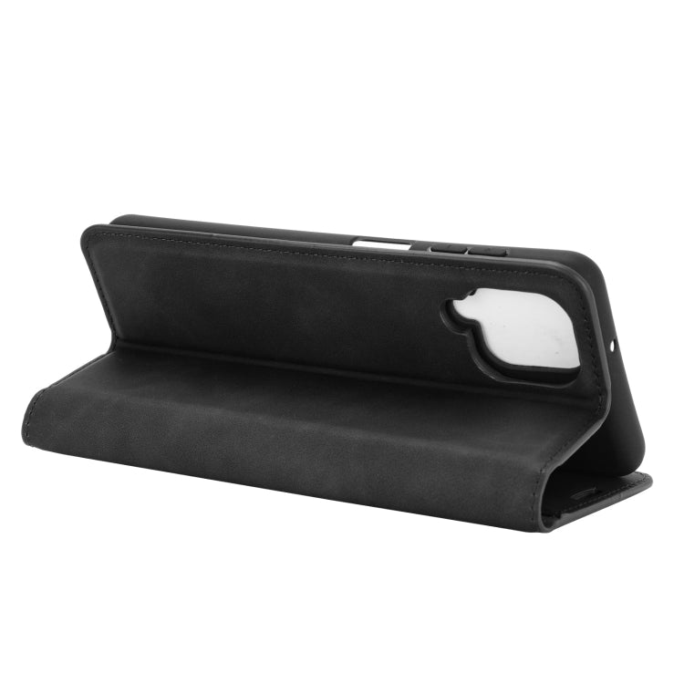For Samsung Galaxy A12 Retro-skin Business Magnetic Suction Leather Case with Holder & Card Slots & Wallet