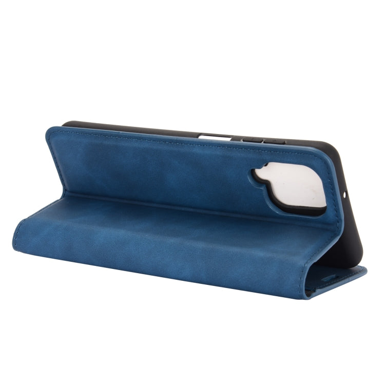 For Samsung Galaxy A12 Retro-skin Business Magnetic Suction Leather Case with Holder & Card Slots & Wallet