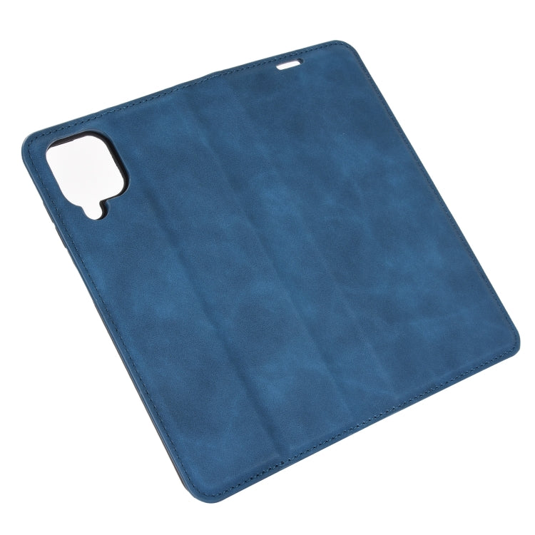 For Samsung Galaxy A12 Retro-skin Business Magnetic Suction Leather Case with Holder & Card Slots & Wallet