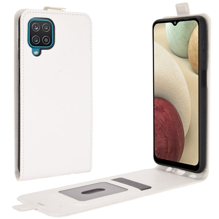 For Samsung Galaxy A12 R64 Texture Single Vertical Flip Leather Protective Case with Card Slots & Photo Frame