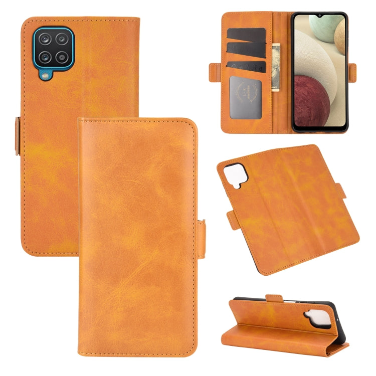 For Samsung Galaxy A12 Dual-side Magnetic Buckle Horizontal Flip Leather Case with Holder & Card Slots & Wallet