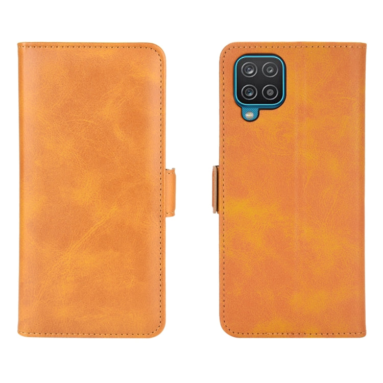 For Samsung Galaxy A12 Dual-side Magnetic Buckle Horizontal Flip Leather Case with Holder & Card Slots & Wallet