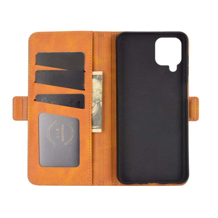 For Samsung Galaxy A12 Dual-side Magnetic Buckle Horizontal Flip Leather Case with Holder & Card Slots & Wallet