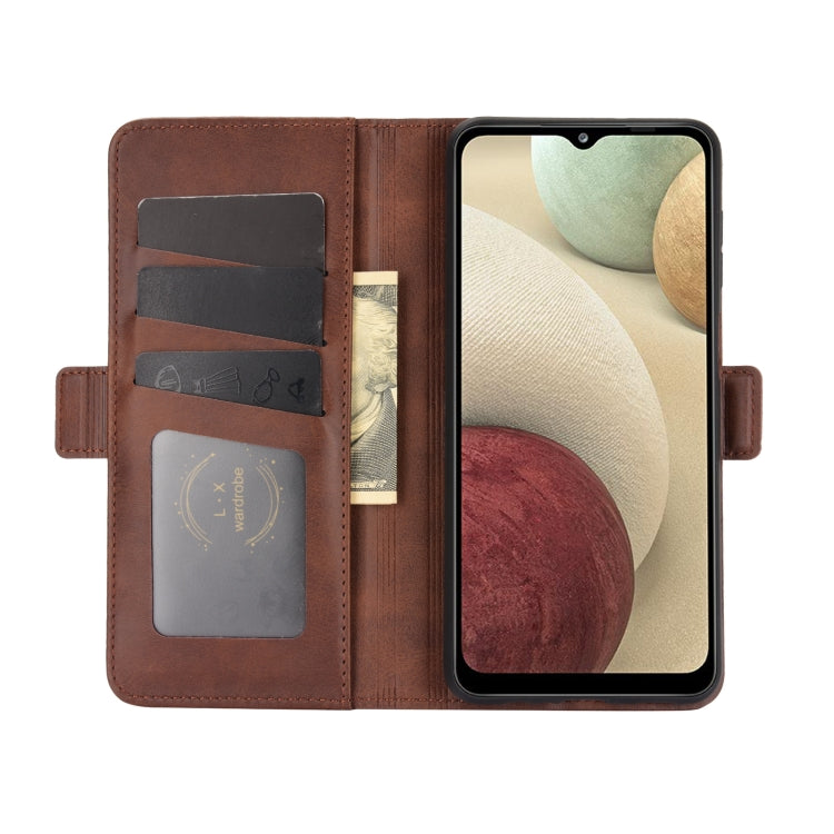 For Samsung Galaxy A12 Dual-side Magnetic Buckle Horizontal Flip Leather Case with Holder & Card Slots & Wallet