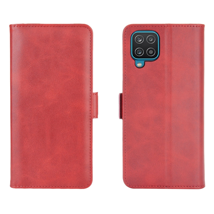 For Samsung Galaxy A12 Dual-side Magnetic Buckle Horizontal Flip Leather Case with Holder & Card Slots & Wallet