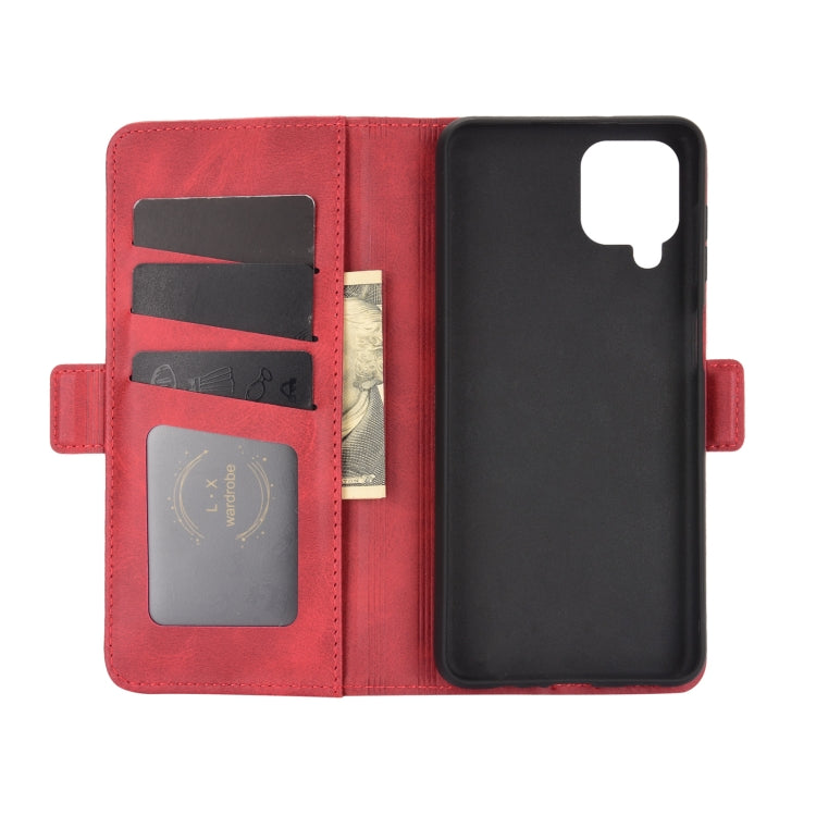 For Samsung Galaxy A12 Dual-side Magnetic Buckle Horizontal Flip Leather Case with Holder & Card Slots & Wallet