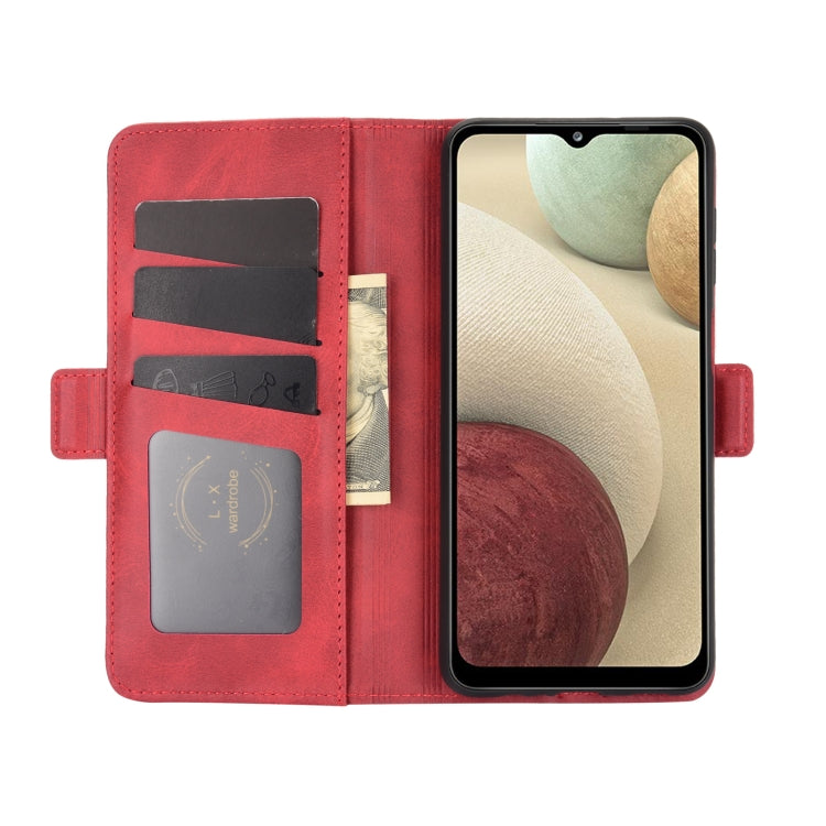 For Samsung Galaxy A12 Dual-side Magnetic Buckle Horizontal Flip Leather Case with Holder & Card Slots & Wallet
