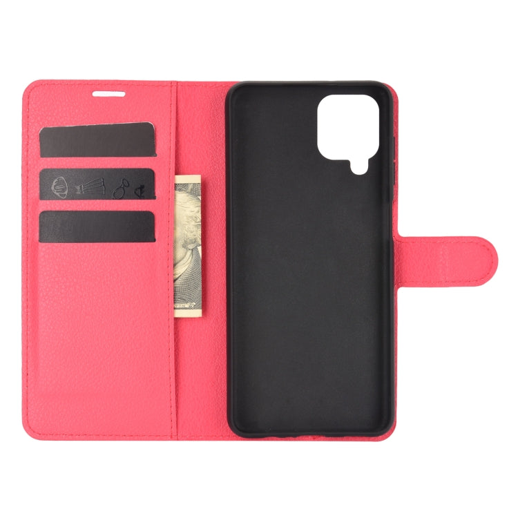 For Samsung Galaxy A12 Litchi Texture Horizontal Flip Protective Case with Holder & Card Slots & Wallet