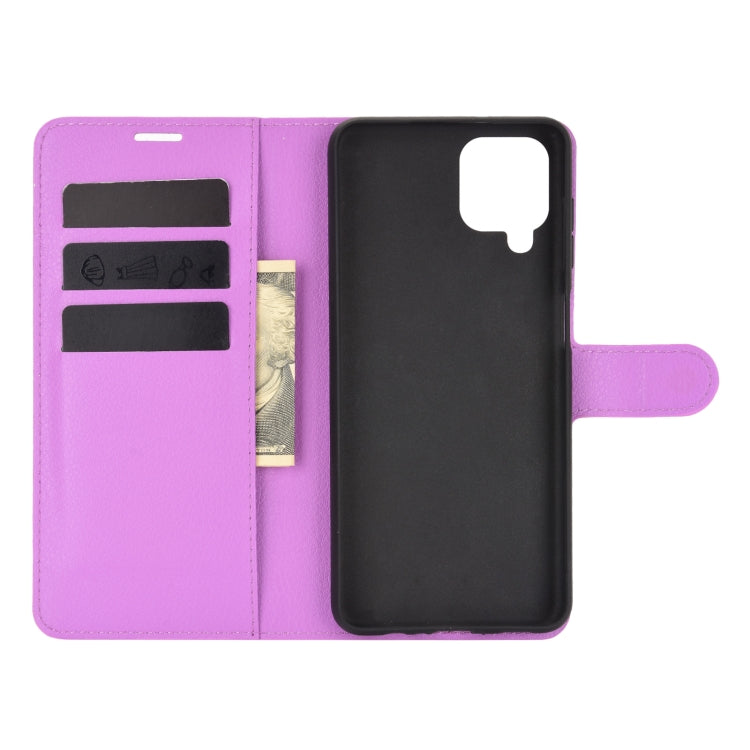 For Samsung Galaxy A12 Litchi Texture Horizontal Flip Protective Case with Holder & Card Slots & Wallet