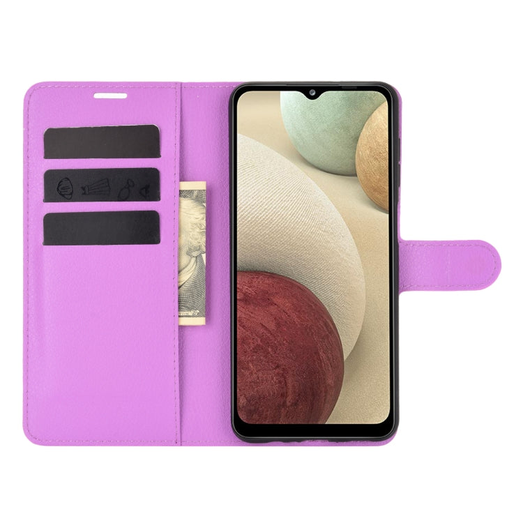 For Samsung Galaxy A12 Litchi Texture Horizontal Flip Protective Case with Holder & Card Slots & Wallet