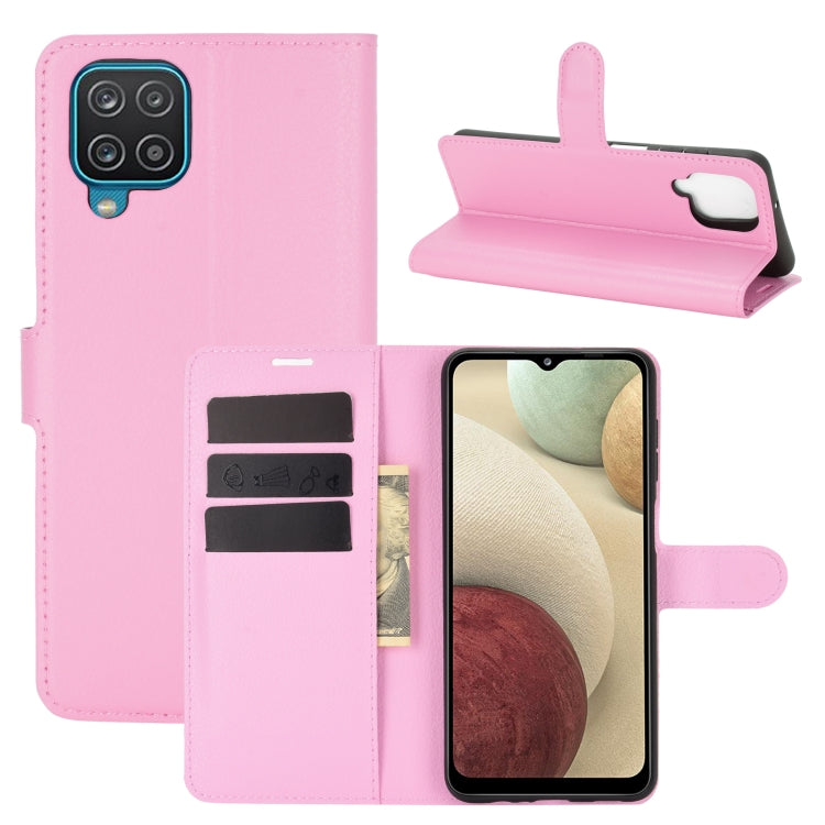 For Samsung Galaxy A12 Litchi Texture Horizontal Flip Protective Case with Holder & Card Slots & Wallet