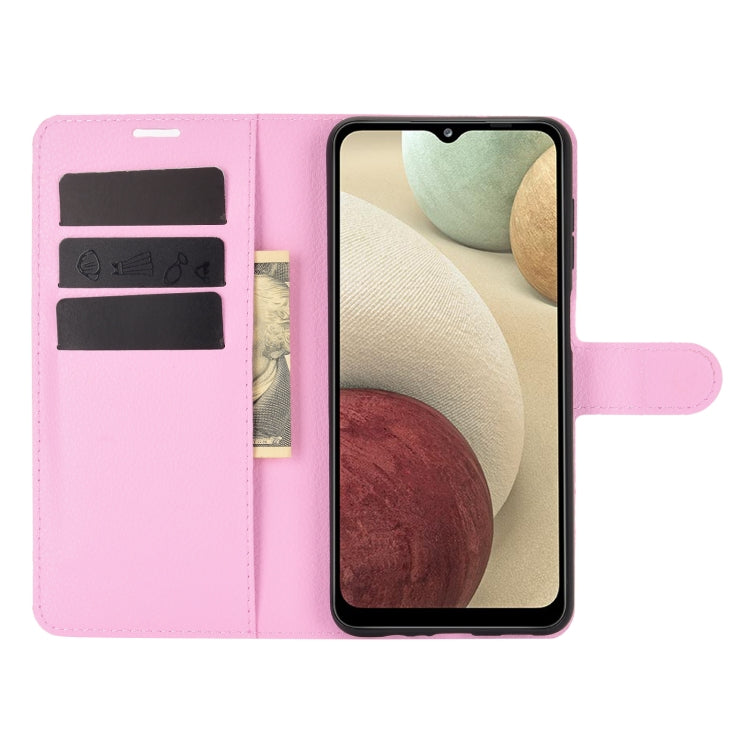 For Samsung Galaxy A12 Litchi Texture Horizontal Flip Protective Case with Holder & Card Slots & Wallet