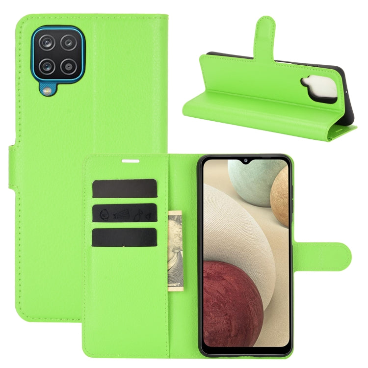 For Samsung Galaxy A12 Litchi Texture Horizontal Flip Protective Case with Holder & Card Slots & Wallet