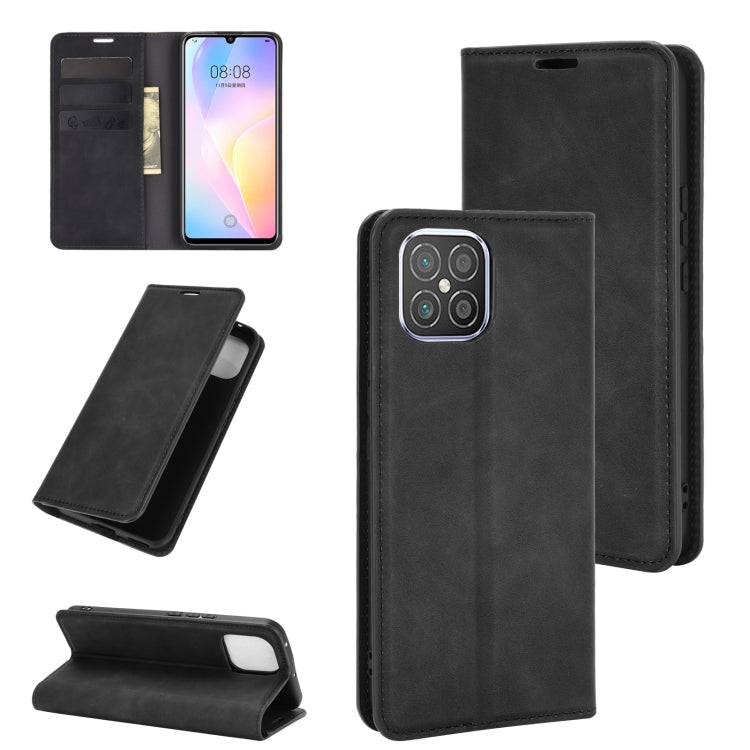 For Huawei nova 8 SE Retro-skin Business Magnetic Suction Leather Case with Holder & Card Slots & Wallet