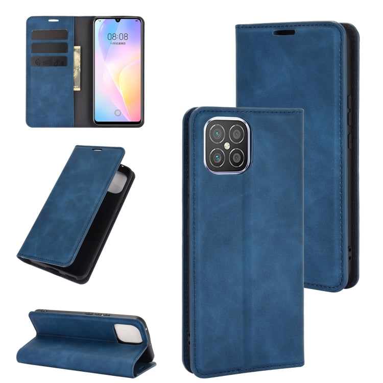For Huawei nova 8 SE Retro-skin Business Magnetic Suction Leather Case with Holder & Card Slots & Wallet