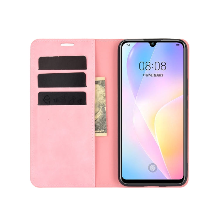 For Huawei nova 8 SE Retro-skin Business Magnetic Suction Leather Case with Holder & Card Slots & Wallet