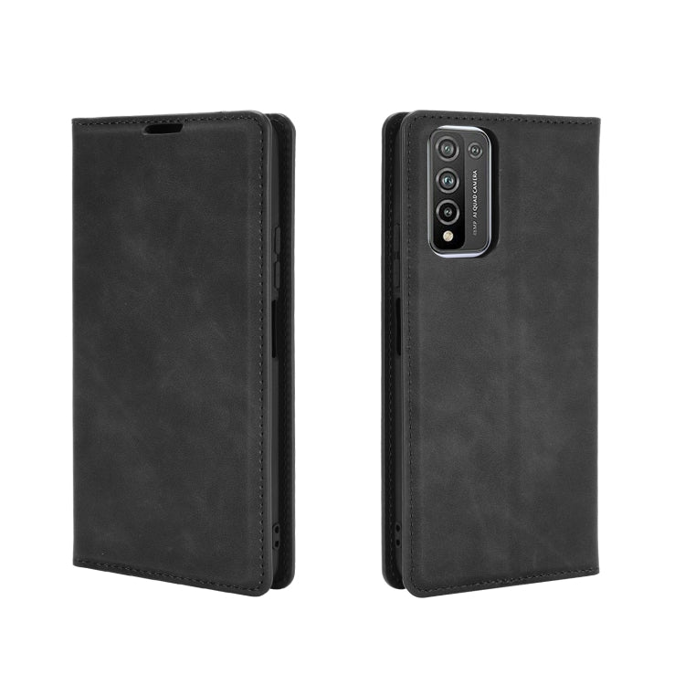 For Huawei Honor 10X Lite Retro-skin Business Magnetic Suction Leather Case with Holder & Card Slots & Wallet