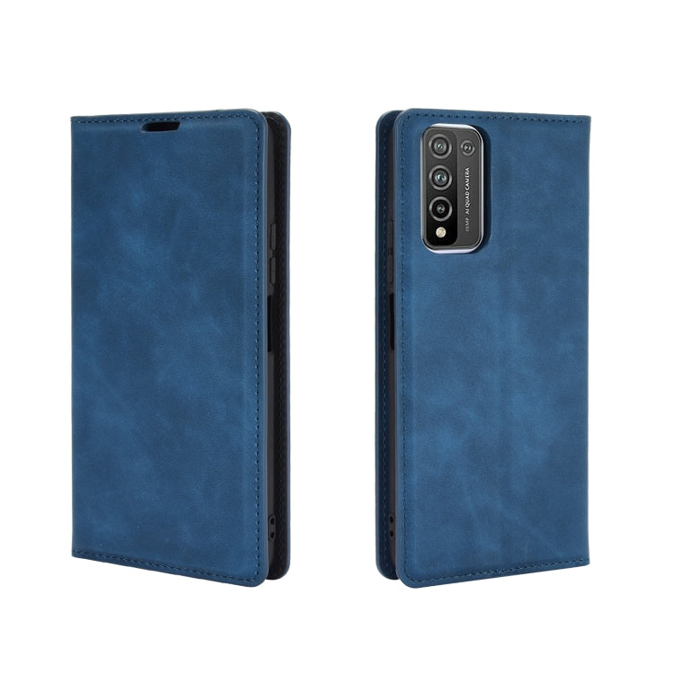 For Huawei Honor 10X Lite Retro-skin Business Magnetic Suction Leather Case with Holder & Card Slots & Wallet