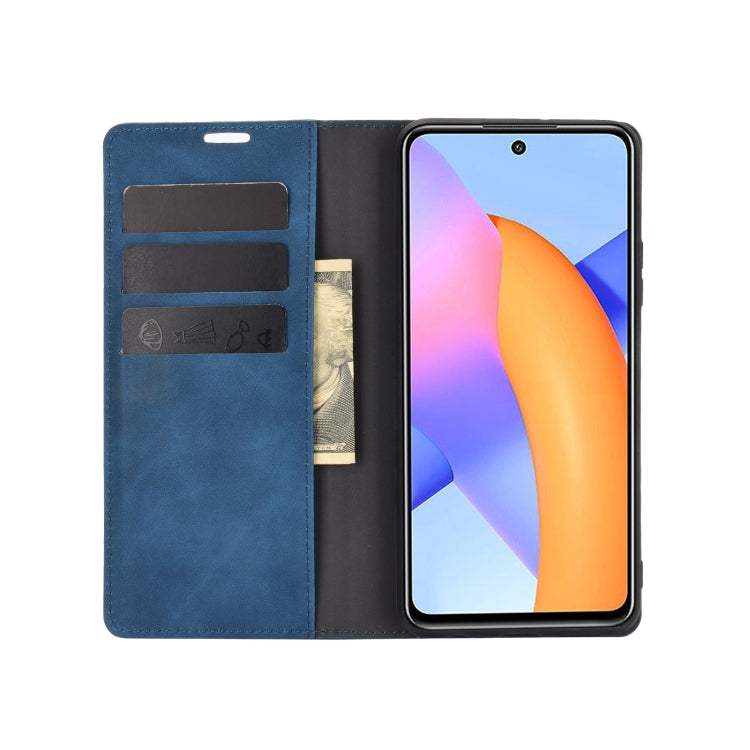 For Huawei Honor 10X Lite Retro-skin Business Magnetic Suction Leather Case with Holder & Card Slots & Wallet