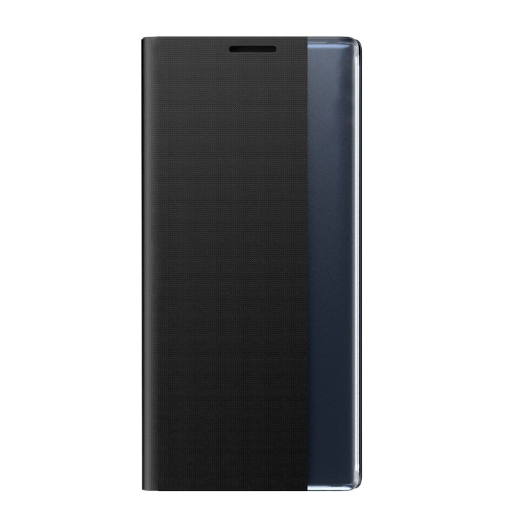 For Huawei P smart 2021 / Y7a Side Display Magnetic Horizontal Flip Plain Texture Cloth + PC Case with Holder & Sleep / Wake-up Function