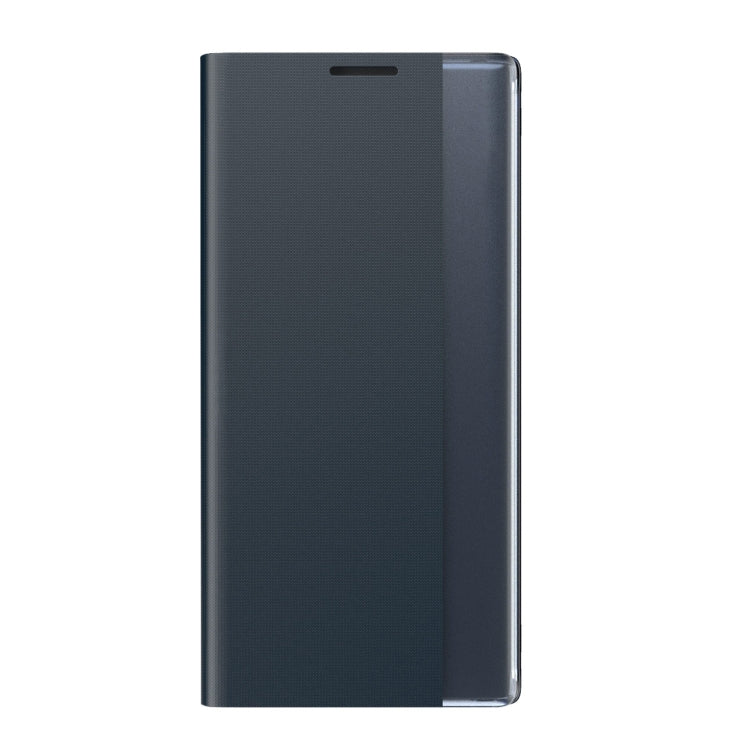 For Huawei P smart 2021 / Y7a Side Display Magnetic Horizontal Flip Plain Texture Cloth + PC Case with Holder & Sleep / Wake-up Function