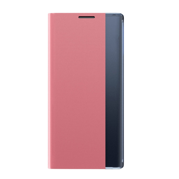 For Huawei P smart 2021 / Y7a Side Display Magnetic Horizontal Flip Plain Texture Cloth + PC Case with Holder & Sleep / Wake-up Function