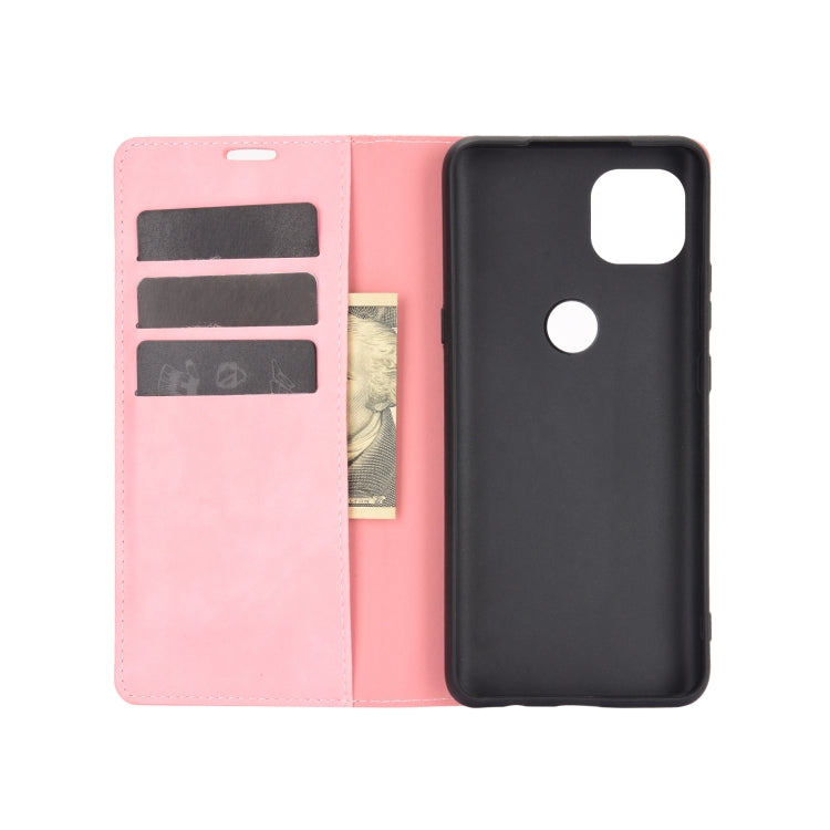 For Motorola Moto G 5G Retro-skin Business Magnetic Suction Leather Case with Holder & Card Slots & Wallet