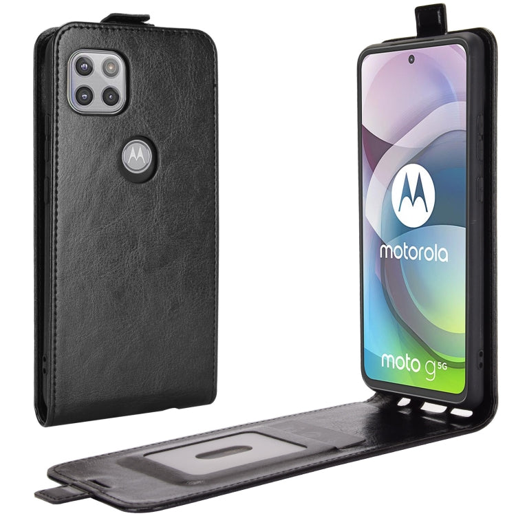 For Motorola Moto G 5G R64 Texture Single Vertical Flip Leather Protective Case with Card Slots & Photo Frame