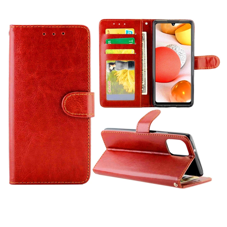 For Samsung Galaxy A42 5G Crazy Horse Texture Leather Horizontal Flip Protective Case with Holder & Card Slots & Wallet & Photo Frame