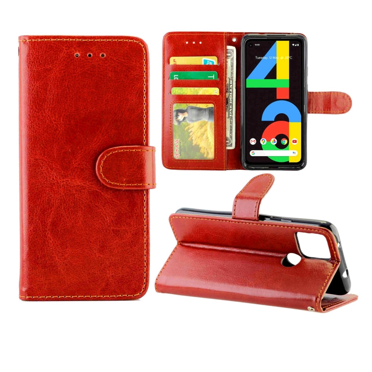 For Google Pixel 4a 5G Crazy Horse Texture Leather Horizontal Flip Protective Case with Holder & Card Slots & Wallet & Photo Frame