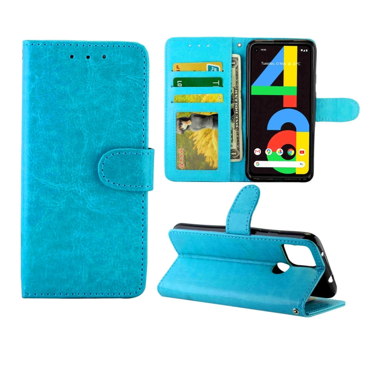 For Google Pixel 4a 5G Crazy Horse Texture Leather Horizontal Flip Protective Case with Holder & Card Slots & Wallet & Photo Frame