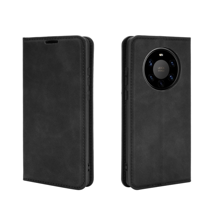 For Huawei Mate 40 Pro+ Retro-skin Business Magnetic Suction Leather Case with Holder & Card Slots & Wallet
