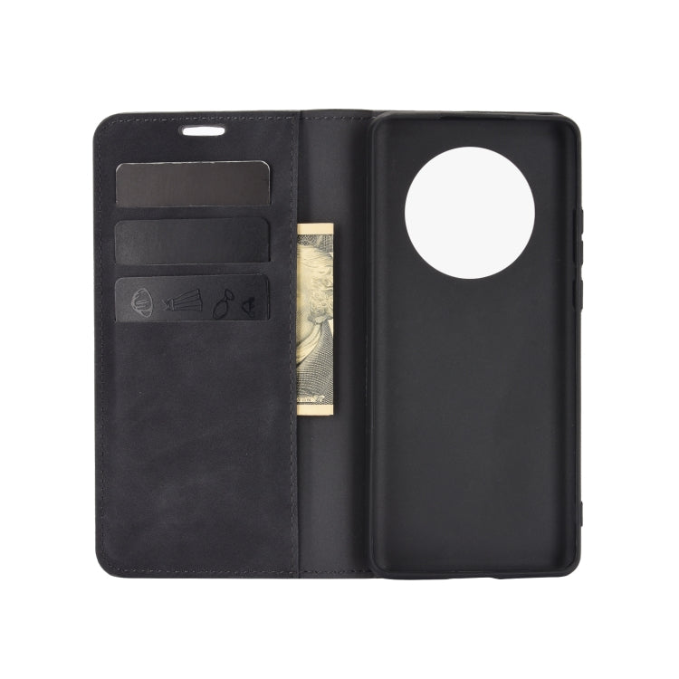 For Huawei Mate 40 Pro+ Retro-skin Business Magnetic Suction Leather Case with Holder & Card Slots & Wallet