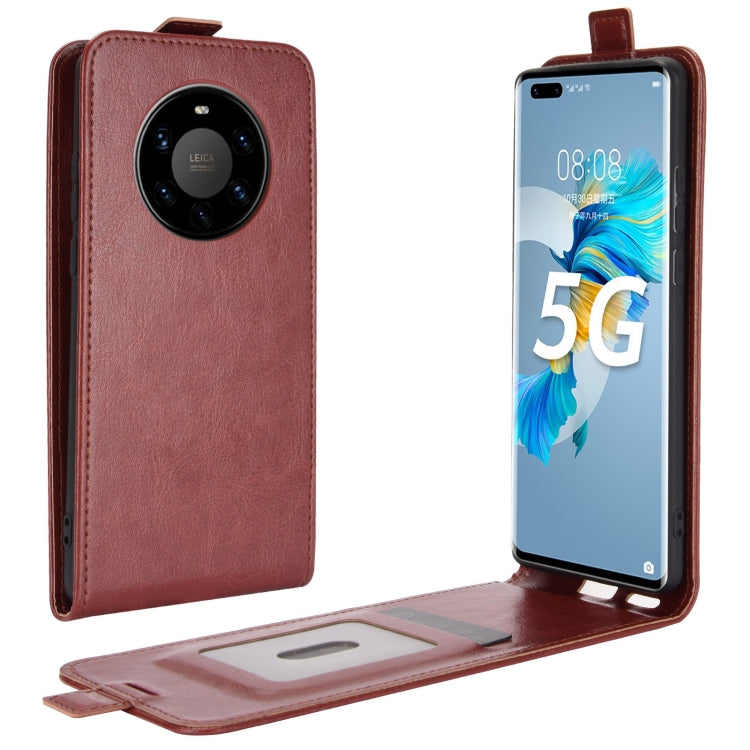 For Huawei Mate 40 Pro+ R64 Texture Single Vertical Flip Leather Protective Case with Card Slots & Photo Frame