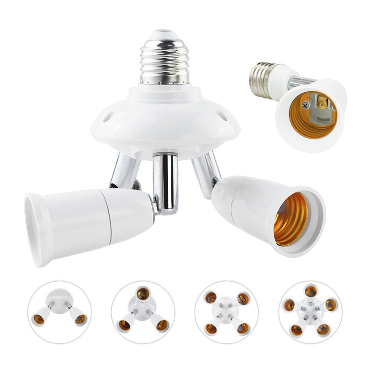 E27 to E27 Splitter Adjustable LED Light Bulb Holder Adapter Converter Socket Light Bulb Holder, type:5 In 1