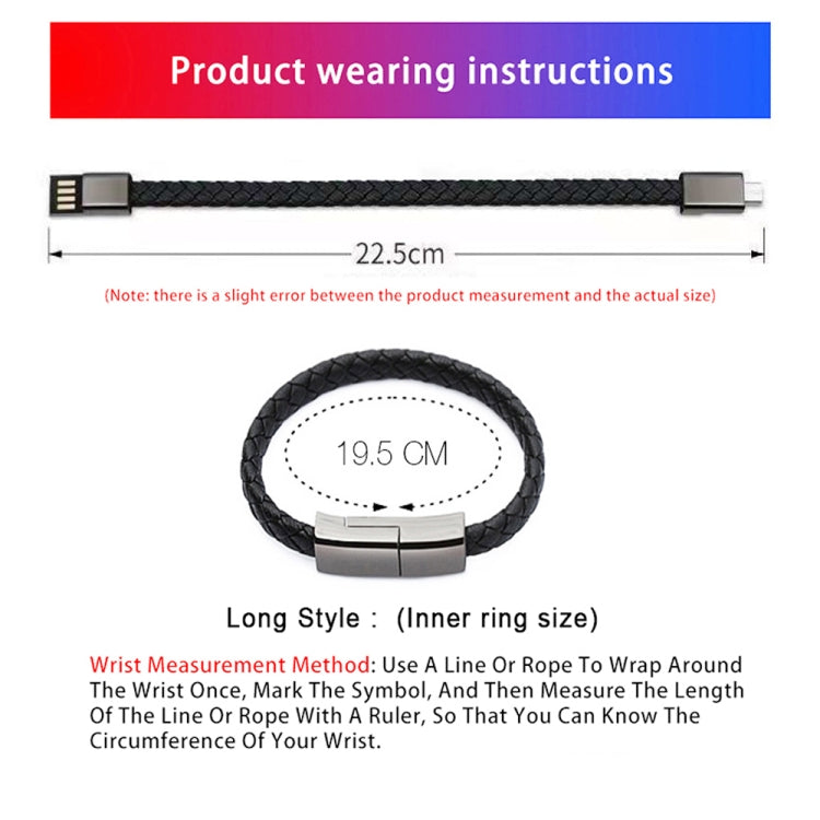 XJ-26 3A USB to Micro USB Creative Bracelet Data Cable, Cable Length: 22.5cm