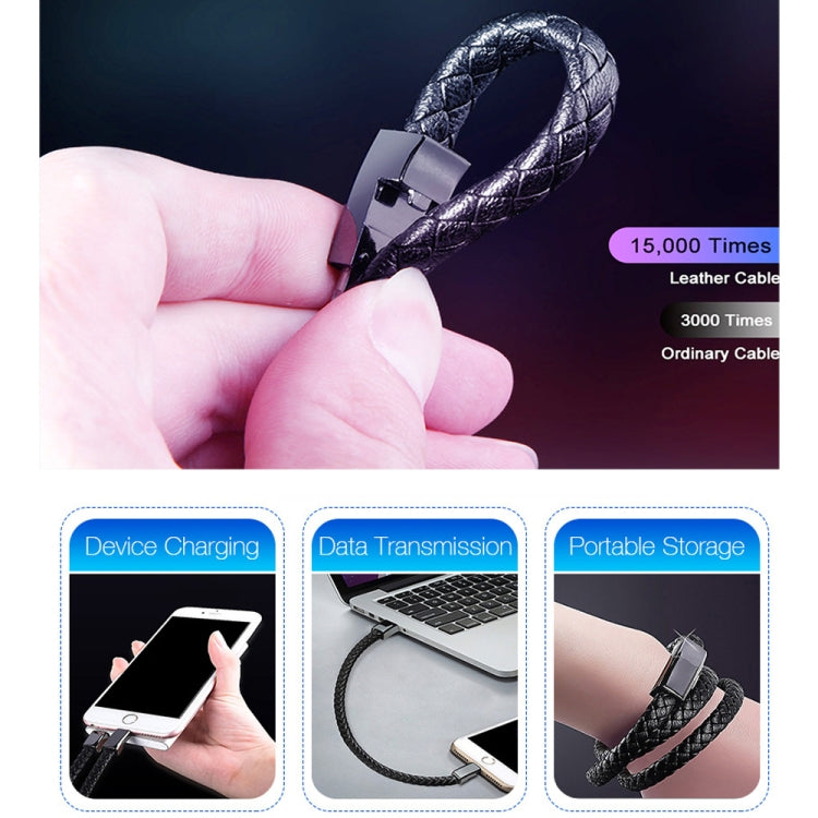XJ-27 3A USB to USB-C / Type-C Creative Bracelet Data Cable, Cable Length: 22.5cm